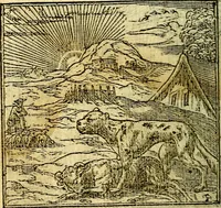An illustration from Omnia D. And. Alciati Emblemata : ad qvae singula praeter concinnas acutásque inscriptiones, lepidas & expressas imagines, ac caetera omnia, quae prioribus nostris editionibus cùm ad eorum distinctionem, tum ad ornatum & correctionem adhibita continebantur, : nunc primùm perelegantia persubtiliaq́ [ue] (1564)