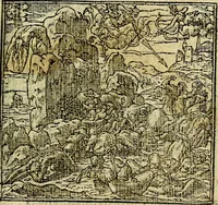 An illustration from Omnia D. And. Alciati Emblemata : ad qvae singula praeter concinnas acutásque inscriptiones, lepidas & expressas imagines, ac caetera omnia, quae prioribus nostris editionibus cùm ad eorum distinctionem, tum ad ornatum & correctionem adhibita continebantur, : nunc primùm perelegantia persubtiliaq́ [ue] (1564)