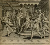An illustration from Omnium virtutum christianarum exemplo Dauidis : pastoris, militis, ducis, exsulis ac prophetae longe praestantissimi nobis adumbratarum speculum purum ac pellucidum, omnibus & singulis piè ac Christianè vivere volentibus perutile ac necessarium : quod etiam figuris Aeneis perpulchris ac artificiosis adornatum (1632)