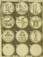 An illustration from Omnivm Caesarvm verissimae imagines ex antiqvis nvmismatis desvmptae : addita per brevi civvsqve vitae descriptiones ac diligenti eorvm qvae reperiri potvervnt nvmismatvm aversae partis delineatione ... (1554)