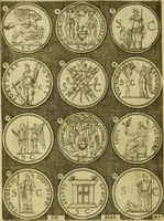 An illustration from Omnivm Caesarvm verissimae imagines ex antiqvis nvmismatis desvmptae : addita per brevi civvsqve vitae descriptiones ac diligenti eorvm qvae reperiri potvervnt nvmismatvm aversae partis delineatione ... (1554)