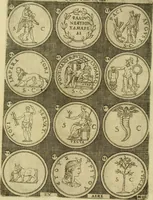 An illustration from Omnivm Caesarvm verissimae imagines ex antiqvis nvmismatis desvmptae : addita per brevi civvsqve vitae descriptiones ac diligenti eorvm qvae reperiri potvervnt nvmismatvm aversae partis delineatione ... (1554)