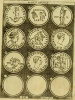 An illustration from Omnivm Caesarvm verissimae imagines ex antiqvis nvmismatis desvmptae : addita per brevi civvsqve vitae descriptiones ac diligenti eorvm qvae reperiri potvervnt nvmismatvm aversae partis delineatione ... (1554)