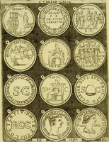 An illustration from Omnivm Caesarvm verissimae imagines ex antiqvis nvmismatis desvmptae : addita per brevi civvsqve vitae descriptiones ac diligenti eorvm qvae reperiri potvervnt nvmismatvm aversae partis delineatione ... (1554)