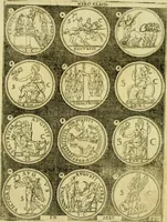 An illustration from Omnivm Caesarvm verissimae imagines ex antiqvis nvmismatis desvmptae : addita per brevi civvsqve vitae descriptiones ac diligenti eorvm qvae reperiri potvervnt nvmismatvm aversae partis delineatione ... (1554)