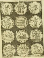 An illustration from Omnivm Caesarvm verissimae imagines ex antiqvis nvmismatis desvmptae : addita per brevi civvsqve vitae descriptiones ac diligenti eorvm qvae reperiri potvervnt nvmismatvm aversae partis delineatione ... (1554)