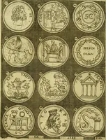 An illustration from Omnivm Caesarvm verissimae imagines ex antiqvis nvmismatis desvmptae : addita per brevi civvsqve vitae descriptiones ac diligenti eorvm qvae reperiri potvervnt nvmismatvm aversae partis delineatione ... (1554)