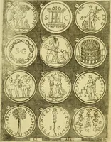 An illustration from Omnivm Caesarvm verissimae imagines ex antiqvis nvmismatis desvmptae : addita per brevi civvsqve vitae descriptiones ac diligenti eorvm qvae reperiri potvervnt nvmismatvm aversae partis delineatione ... (1554)