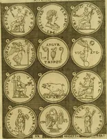 An illustration from Omnivm Caesarvm verissimae imagines ex antiqvis nvmismatis desvmptae : addita per brevi civvsqve vitae descriptiones ac diligenti eorvm qvae reperiri potvervnt nvmismatvm aversae partis delineatione ... (1554)