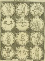An illustration from Omnivm Caesarvm verissimae imagines ex antiqvis nvmismatis desvmptae : addita per brevi civvsqve vitae descriptiones ac diligenti eorvm qvae reperiri potvervnt nvmismatvm aversae partis delineatione ... (1554)
