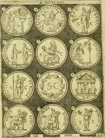 An illustration from Omnivm Caesarvm verissimae imagines ex antiqvis nvmismatis desvmptae : addita per brevi civvsqve vitae descriptiones ac diligenti eorvm qvae reperiri potvervnt nvmismatvm aversae partis delineatione ... (1554)