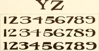 An illustration from One hundred alphabets for the show card writer; a collection of the best alphabets used by the leading show card writers, with many examples of show cards and window signs for all occasions (1919)