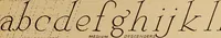 An illustration from One hundred loose leaf lessons in lettering with pen and brush; Gordon system, adapting the familiar music staff as an aid to correct alignment and construction of letters, introducing a series of alphabets for show card writing and commercial art work (1920)