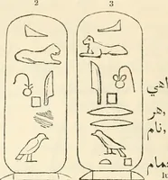 An illustration from The one primeval language traced experimentally through ancient inscriptions in alphabetic characters of lost powers from the four continents including the voice of Israel from the rocks of Sinai and the vestiges of patriarchal tradition from the monuments of Egypt, Eturia, and southern Arabia (1851)