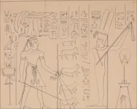 An illustration from The one primeval language traced experimentally through ancient inscriptions in alphabetic characters of lost powers from the four continents including the voice of Israel from the rocks of Sinai and the vestiges of patriarchal tradition from the monuments of Egypt, Eturia, and southern Arabia (1851)
