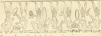An illustration from The one primeval language traced experimentally through ancient inscriptions in alphabetic characters of lost powers from the four continents including the voice of Israel from the rocks of Sinai and the vestiges of patriarchal tradition from the monuments of Egypt, Eturia, and southern Arabia (1851)