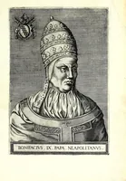 Picture 2 of 21 from Onvphrii Panvinii veronensis, fratris Eremitae Augustiniani, XXVII. pontificvm maximorvm elogia et imagines : accuratissime ad uiuum aeneis typeis delineatae (1568), leaf 13
