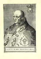 Picture 10 of 21 from Onvphrii Panvinii veronensis, fratris Eremitae Augustiniani, XXVII. pontificvm maximorvm elogia et imagines : accuratissime ad uiuum aeneis typeis delineatae (1568), leaf 31