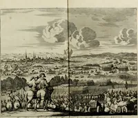 An illustration from Oorsprongk, Begin, en Vervolgh der Nederlandsche Oorlogen, beroerten, en Borgerlyke Oneenigheden : beginnende met d'opdracht der selve Landen, gedaen by Keyser Karel den Vijfden, aen sijnen Soon Konink Philippus van Spanjen, en eindigende met het einde van 't jaer M D C (1679)