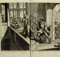 An illustration from Oorsprongk, Begin, en Vervolgh der Nederlandsche Oorlogen, beroerten, en Borgerlyke Oneenigheden : beginnende met d'opdracht der selve Landen, gedaen by Keyser Karel den Vijfden, aen sijnen Soon Konink Philippus van Spanjen, en eindigende met het einde van 't jaer M D C (1679)