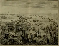 An illustration from Oorsprongk, Begin, en Vervolgh der Nederlandsche Oorlogen, beroerten, en Borgerlyke Oneenigheden : beginnende met d'opdracht der selve Landen, gedaen by Keyser Karel den Vijfden, aen sijnen Soon Konink Philippus van Spanjen, en eindigende met het einde van 't jaer M D C (1679)