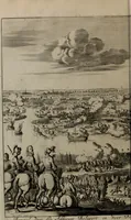 An illustration from Oorsprongk, Begin, en Vervolgh der Nederlandsche Oorlogen, beroerten, en Borgerlyke Oneenigheden : beginnende met d'opdracht der selve Landen, gedaen by Keyser Karel den Vijfden, aen sijnen Soon Konink Philippus van Spanjen, en eindigende met het einde van 't jaer M D C (1679)