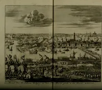 An illustration from Oorsprongk, Begin, en Vervolgh der Nederlandsche Oorlogen, beroerten, en Borgerlyke Oneenigheden : beginnende met d'opdracht der selve Landen, gedaen by Keyser Karel den Vijfden, aen sijnen Soon Konink Philippus van Spanjen, en eindigende met het einde van 't jaer M D C (1679)
