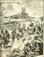 An illustration from Oost-Indische voyagie; vervattende veel voorname voorvallen en ongemeene oreemde geschiedenissen, bloedige zee- en landtgevechten tegen de Portugeesen en Makassaren .. (1676)