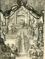 An illustration from Oost-Indische voyagie; vervattende veel voorname voorvallen en ongemeene oreemde geschiedenissen, bloedige zee- en landtgevechten tegen de Portugeesen en Makassaren .. (1676)