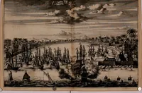 Picture 28 of 62 from Oost-Indische voyagie; vervattende veel voorname voorvallen en ongemeene oreemde geschiedenissen, bloedige zee- en landtgevechten tegen de Portugeesen en Makassaren .. (1676), leaf 235