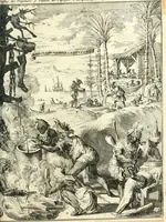 An illustration from Oost-Indische voyagie; vervattende veel voorname voorvallen en ongemeene oreemde geschiedenissen, bloedige zee- en landtgevechten tegen de Portugeesen en Makassaren .. (1676)