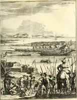 An illustration from Oost-Indische voyagie; vervattende veel voorname voorvallen en ongemeene oreemde geschiedenissen, bloedige zee- en landtgevechten tegen de Portugeesen en Makassaren .. (1676)