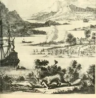 Picture 49 of 62 from Oost-Indische voyagie; vervattende veel voorname voorvallen en ongemeene oreemde geschiedenissen, bloedige zee- en landtgevechten tegen de Portugeesen en Makassaren .. (1676), leaf 484