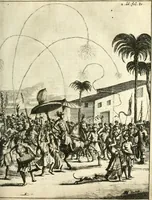 An illustration from Oost-Indische voyagie; vervattende veel voorname voorvallen en ongemeene oreemde geschiedenissen, bloedige zee- en landtgevechten tegen de Portugeesen en Makassaren .. (1676)