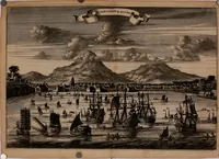 An illustration from Oost-Indische voyagie; vervattende veel voorname voorvallen en ongemeene oreemde geschiedenissen, bloedige zee- en landtgevechten tegen de Portugeesen en Makassaren .. (1676)