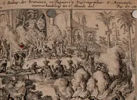 An illustration from Oost-Indische voyagie; vervattende veel voorname voorvallen en ongemeene oreemde geschiedenissen, bloedige zee- en landtgevechten tegen de Portugeesen en Makassaren .. (1676)