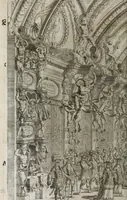 Picture 13 of 17 from Opera-Ballet von dem Judicio Paridis, und der Helenae Raub : so auf dem churfürstlichen sächssischen Haupt-Theatro bey dem Friedens-Feste, nebenst denen vorgegangenen Ballete von Wirckung der sieben Planeten, Ring- und Qvintan-Rennen, wie auch Büchsen-Schiessen, Feuerwercke des Herculis, und Fuss-Thurniere : gehalten am 7/17 Tage dess Winter-Monats anno 1679 (1679), leaf 60