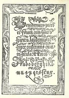 An illustration from Opera del reverendo padre don Avgvstino da Sciena, monaco certosino : nellaquale s'insegna a scriuere varie sorti di lettere, tanto cancellaresche, quanto mercantesche : con varie sorti di lettere todesche, con diuerse sorti di alphabetti bellissimi, & con alcune dechiarationi del temperar della penna : et vna recetta per far l'inchiostro negrissimo, con tanta facilità, che ciascheduno per semplice che sia, lo farà (1573)