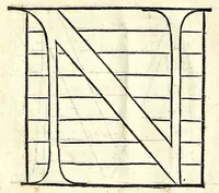 An illustration from Opera di frate Vespasiano Amphiareo da Ferrara dell'ordine minore conventvale, nella qvale s'insegna a scrivere varie sorti di lettere : & massime una lettera bastarda da lui nouamente con sua industria ritrouata, laquale serue al cancellaresco & mercantesco : poi insegna a far l'inchiostro negrissimo con tanta facilità, che ciascuno per semplice che sia, lo saprà far da se : anchora a macinar l'oro, & scriuere con esso come si farà con l'inchiostro, parimente a scriuere con l'azurro, & col cenaprio : opera vtilissima, e molto necessaria all'uso humano : aggivntovi di nvovo dve bellissimi alpha beti di maiuscole, che nell'altre impressioni non si sono piu stampati (1572)