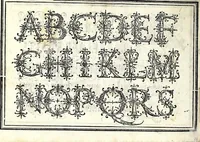 Picture 10 of 76 from Opera di frate Vespasiano Amphiareo da Ferrara dell'ordine minore conventvale, nella qvale s'insegna a scrivere varie sorti di lettere : & massime una lettera bastarda da lui nouamente con sua industria ritrouata, laquale serue al cancellaresco & mercantesco : poi insegna a far l'inchiostro negrissimo con tanta facilità, che ciascuno per semplice che sia, lo saprà far da se : anchora a macinar l'oro, & scriuere con esso come si farà con l'inchiostro, parimente a scriuere con l'azurro, & col cenaprio : opera vtilissima, e molto necessaria all'uso humano : aggivntovi di nvovo dve bellissimi alpha beti di maiuscole, che nell'altre impressioni non si sono piu stampati (1572), leaf 42