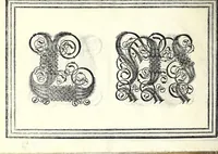 An illustration from Opera di frate Vespasiano Amphiareo da Ferrara dell'ordine minore conventvale, nella qvale s'insegna a scrivere varie sorti di lettere : & massime una lettera bastarda da lui nouamente con sua industria ritrouata, laquale serue al cancellaresco & mercantesco : poi insegna a far l'inchiostro negrissimo con tanta facilità, che ciascuno per semplice che sia, lo saprà far da se : anchora a macinar l'oro, & scriuere con esso come si farà con l'inchiostro, parimente a scriuere con l'azurro, & col cenaprio : opera vtilissima, e molto necessaria all'uso humano : aggivntovi di nvovo dve bellissimi alpha beti di maiuscole, che nell'altre impressioni non si sono piu stampati (1572)