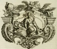 An illustration from Opera historica et philologica, sacra et profana. In quibus historia Boica, res augustanae, conversio & passio ss. martyrum Afrae, Hilariae, Dignae [et al.] ... continentur (1682)