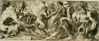 An illustration from Opera historica et philologica, sacra et profana. In quibus historia Boica, res augustanae, conversio & passio ss. martyrum Afrae, Hilariae, Dignae [et al.] ... continentur (1682)
