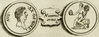An illustration from Opera historica et philologica, sacra et profana. In quibus historia Boica, res augustanae, conversio & passio ss. martyrum Afrae, Hilariae, Dignae [et al.] ... continentur (1682)