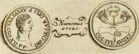 An illustration from Opera historica et philologica, sacra et profana. In quibus historia Boica, res augustanae, conversio & passio ss. martyrum Afrae, Hilariae, Dignae [et al.] ... continentur (1682)
