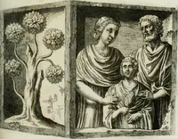An illustration from Opera historica et philologica, sacra et profana. In quibus historia Boica, res augustanae, conversio & passio ss. martyrum Afrae, Hilariae, Dignae [et al.] ... continentur (1682)