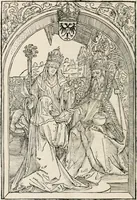 An illustration from Opera Hrosuite : illustris uirginis et monialis Germane, gente Saxonico orte (1501)