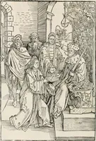 An illustration from Opera Hrosuite : illustris uirginis et monialis Germane, gente Saxonico orte (1501)