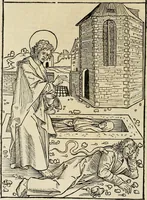 An illustration from Opera Hrosvite, illvstris virginis et monialis germane, gente Saxonica orte, nvper a Conrado Celte inventa (1501)