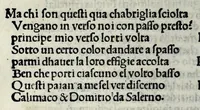 An illustration from Opera noua del preclarissimo messer Bernardo Accolti Aretino, scriptore apostolico & abreuiatore : zoe, soneti, capitoli, strãmoti, & vna comedia : con dui capitoli, vno in laude dela Madonna Laltro de la Fede (1519)